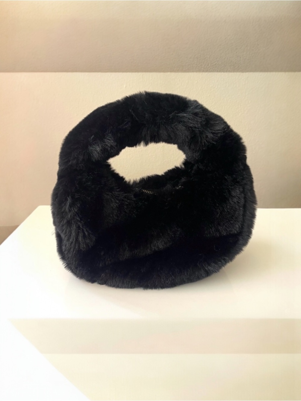 RITA ORA x Primark fluffy black small bag